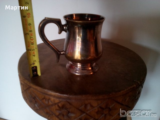 Посребрена масивна стара - Халба ( 777889) , снимка 4 - Сервизи - 18294713