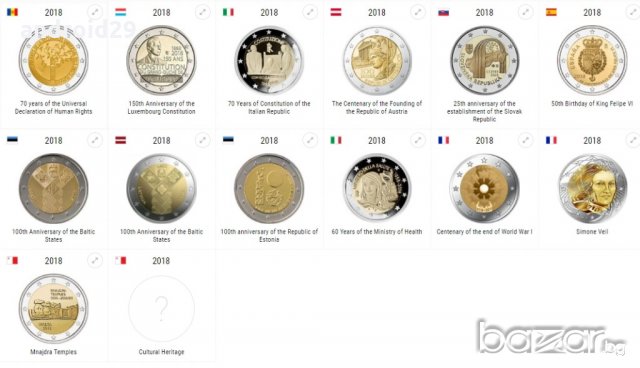 2 Евро Монети (възпоменателни) 2018 / 2 Euro Coins 2018 UNC, снимка 2 - Нумизматика и бонистика - 20757629