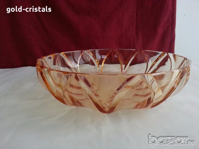 Ретро кристална купа цветен кристал, снимка 4 - Антикварни и старинни предмети - 20026577