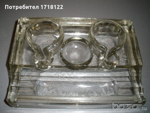 Стъклена мастилница, снимка 2 - Антикварни и старинни предмети - 19909737
