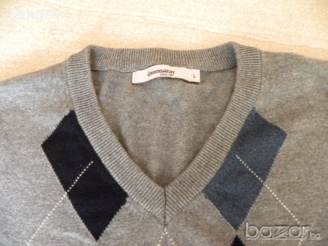 Мъжки пуловер DRESSMAN, 100% памук, размер М, снимка 3 - Пуловери - 16172214