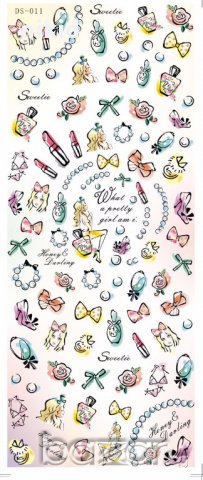 лист татос козметика грим  ваденки водни стикери за нокти маникюр