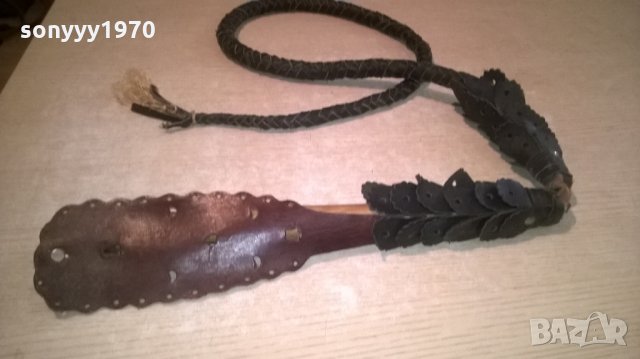 кожен камшик/бич-с дървена дръжка-внос франция-1.7м, снимка 4 - Колекции - 25590965