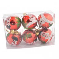 Комплект от 6 бр. топки за окачване на елха - снежни човечета и елхички. Изработени от PVC материал,, снимка 1 - Декорация за дома - 16203079