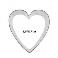 сърце 5,5 см метален резец форма за сладки тесто бисквитки украса декор, снимка 1 - Форми - 25922659
