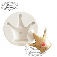 Тривърха царска корона силиконов молд форма декорация и украса торта фондан шоколад мъфини, снимка 1 - Форми - 20637077