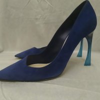 Christian Dior Велур Кралско Синьо, снимка 4 - Дамски обувки на ток - 25843195