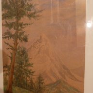 Акварел-"Планински пейзаж", снимка 2 - Антикварни и старинни предмети - 15597930