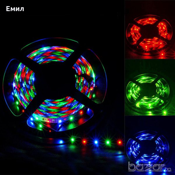  LED RGB Лента ( светодиоди ) 12V 5м 300бр ЛЕД, снимка 1