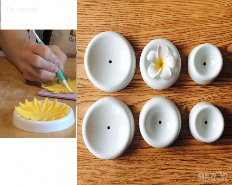 Чашки за формиране на цветя от фондан – 6 бр., снимка 1