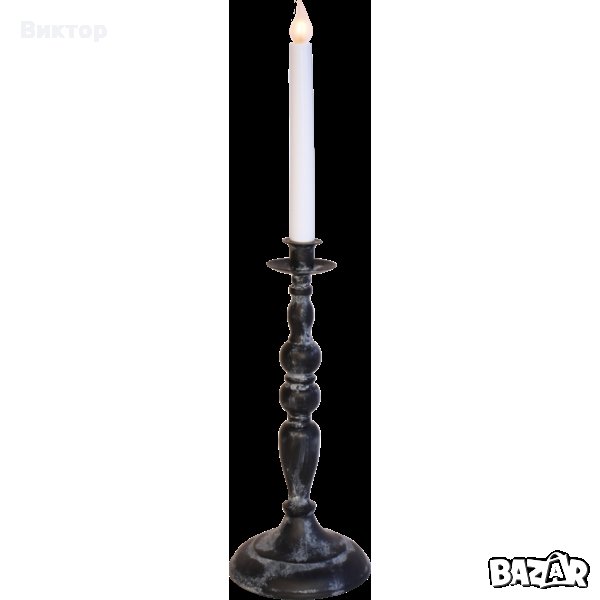 ЛЕД свещник, рустик дизайн 49 см, снимка 1