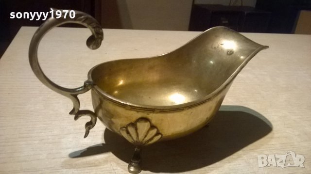 ретро сосиера-мед/месинг-29х11х10см-внос швеицария, снимка 3 - Антикварни и старинни предмети - 23744310