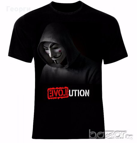Анонимните Anonymous V for Vendetta Evolution Тениска Мъжка/Дамска S до 2XL, снимка 1 - Тениски - 14034430