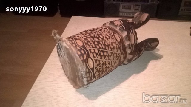 Африканска тарамбука с кожа-33х17см-внос швеицария, снимка 13 - Ударни инструменти - 17009013