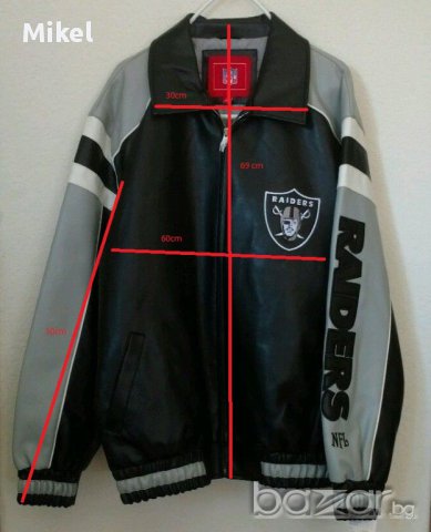 Ново!!! Кожено яке на OAKLAND RAIDERS (Jacket) размер: М, снимка 2 - Якета - 16884140