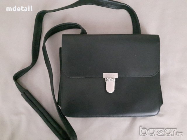 Poco Loco - интересна черна чанта от естествена кожа, снимка 3 - Чанти - 17666690