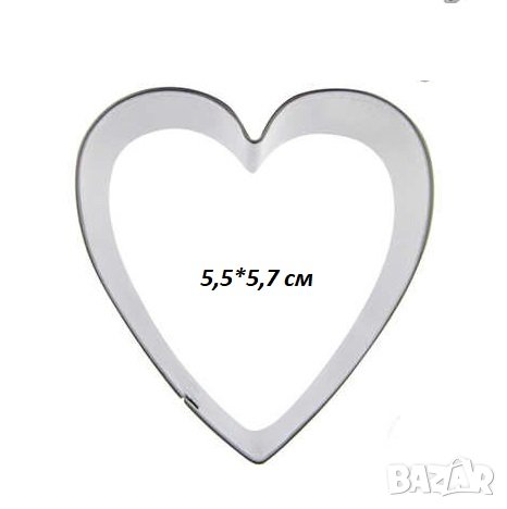 сърце 5,5 см метален резец форма за сладки тесто бисквитки украса декор