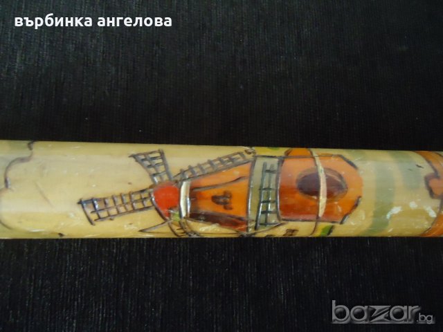 Стар Дървен калъф рисуван с пирограф за игли за плетене(куки), снимка 4 - Други стоки за дома - 20715874