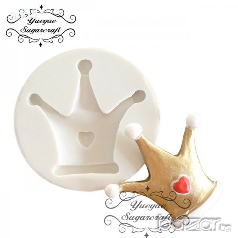 Тривърха царска корона силиконов молд форма декорация и украса торта фондан шоколад мъфини