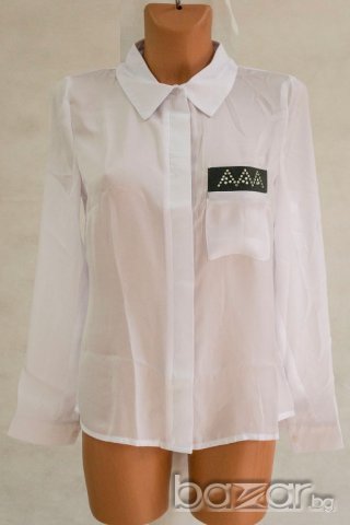 Бяла дамска риза марка Ambigante , снимка 2 - Ризи - 21268485