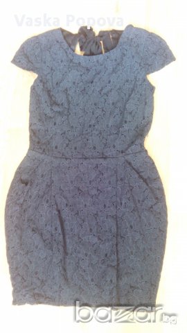 S-Нова рокля дантела, тъмно синя, с подплата, снимка 3 - Рокли - 10793106