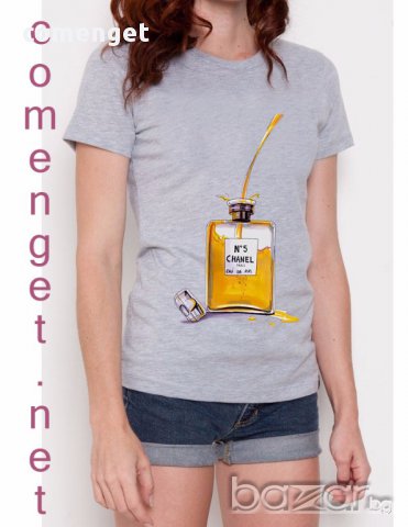 Промо цена! Дамска тениска PERFUME N5! Поръчай тениска С Твоя Снимка или идея, снимка 2 - Тениски - 13669708