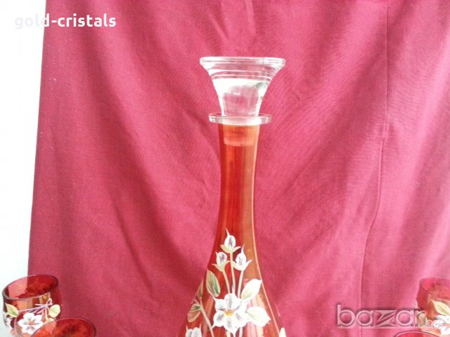 Кристален сервиз  Бохемия гарафа и 6бр чаши , снимка 8 - Антикварни и старинни предмети - 20824620