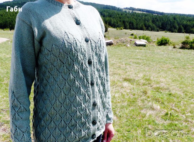 Ръчно плетена памучна жилетка, снимка 2 - Жилетки - 17810707