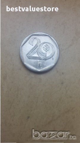 Монета 20 Чешки Халера 1998г. / 1998 20 Czech Hellers Coin KM# 2.1