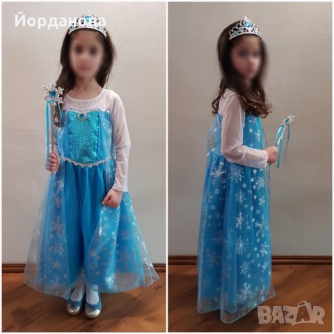 Детски рокли на Елза и Ана от "Замръзналото кралство" с подарък жезъл , снимка 8 - Детски рокли и поли - 21690273