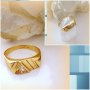  златен пръстен с цирконий цвят шампанско 4.36 грама, размер №65, снимка 1 - Пръстени - 21490693