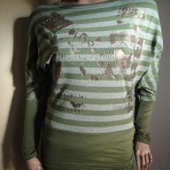 Атрактивна зелена дамска туника / блуза с дълъг ръкав, ръкави, къса рокля, дамски топ, снимка 3 - Туники - 8472139