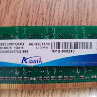 Adata ADQVE1A16 BUR 1GB 240p PC2-6400 CL6 16c 64x8 DDR2-800 2Rx8 1.8V UDIMM, снимка 2 - RAM памет - 22438131