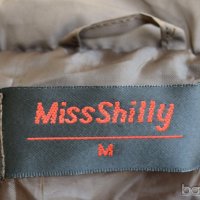 Miss Shilly дамско дълго шушляково яке манто кафяво с качулка естествен пух , снимка 3 - Палта, манта - 21724886