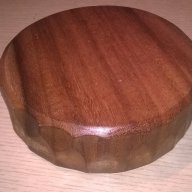 Ретро купа кръгла 15.5х4.5см-тиково дърво-внос швеицария, снимка 6 - Антикварни и старинни предмети - 17245320