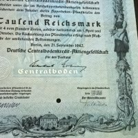 Облигация | 1000 райх марки | Германска централна кредитна корпорация | 1942г., снимка 4 - Нумизматика и бонистика - 25603614