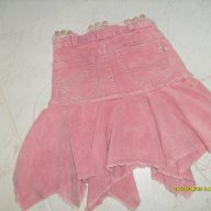 Детска розова джинсова пола, снимка 1 - Детски рокли и поли - 11091806