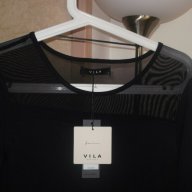 Нова черна дамска рокля Vila с тюл, М, от 40 евро, снимка 8 - Рокли - 14618488