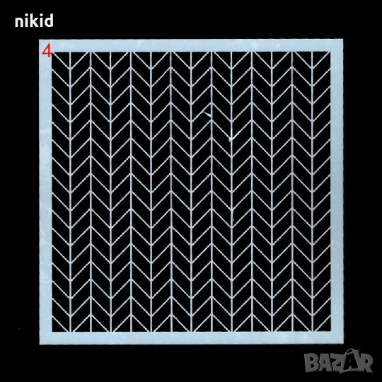 криви правоъгълници зиг заг шаблон стенсил спрей за торта украса кекс декорация с пудра захар, снимка 1