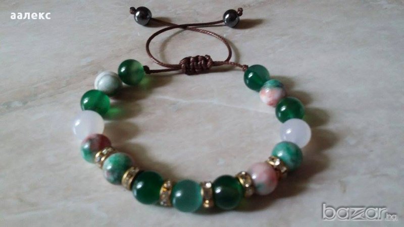 Ръчно изработена гривна Шамбала от естествени камъни, снимка 1