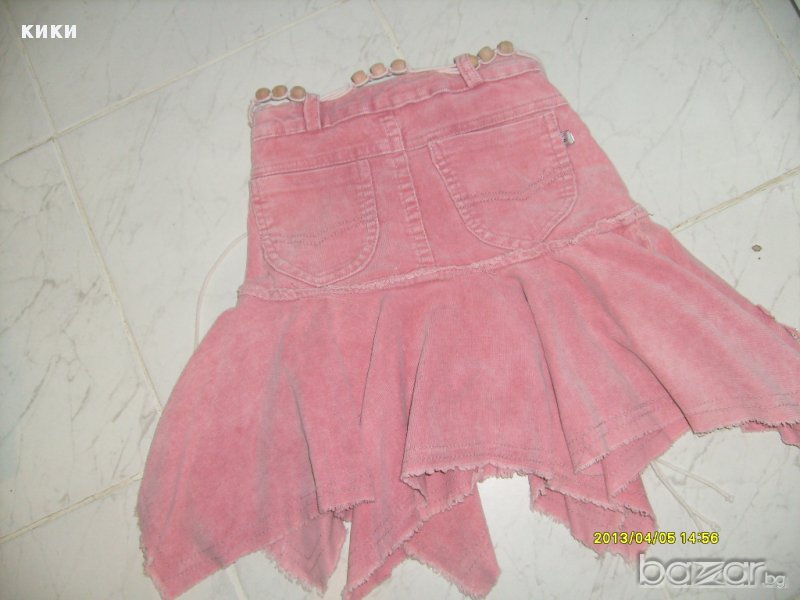 Детска розова джинсова пола, снимка 1