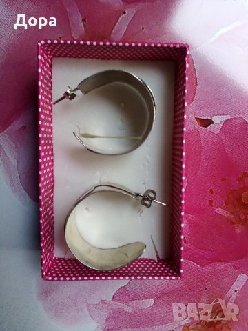 Старинни авторски сребърни и много масивни обеци с  Абалон, снимка 5 - Обеци - 22803118