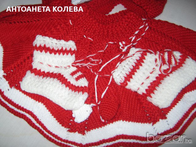 детски комплект в червено и бяло, снимка 2 - Комплекти за бебе - 8500243
