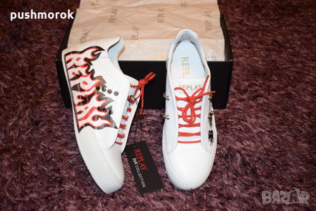 REPLAY Ava White Black Red, снимка 2 - Маратонки - 24726522