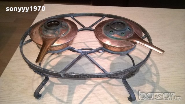 Ретро котлон за ФОНДЮ с два спиртника-30/11/23см-внос швеицария, снимка 7 - Антикварни и старинни предмети - 14884180