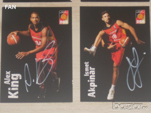 Картички с ОРИГИНАЛНИ автографи на баскетболисти от националния отбор на Германия, снимка 6 - Фен артикули - 21061556