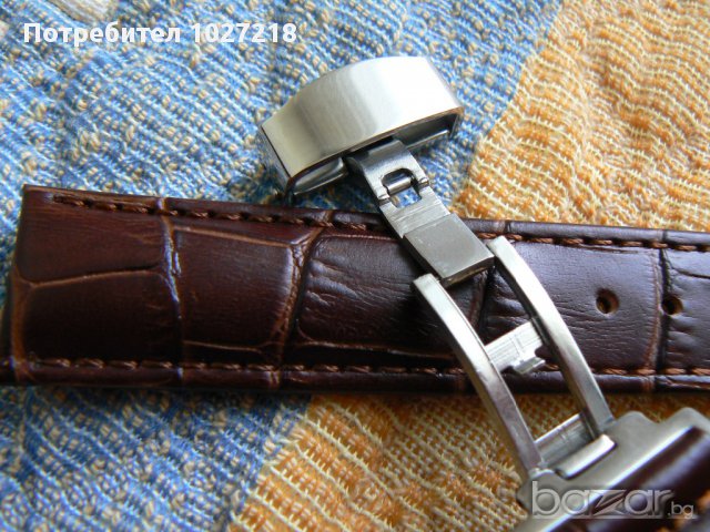  Кожена кафява каишка 20мм, снимка 6 - Каишки за часовници - 10859570