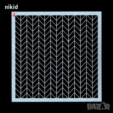 криви правоъгълници зиг заг шаблон стенсил спрей за торта украса кекс декорация с пудра захар