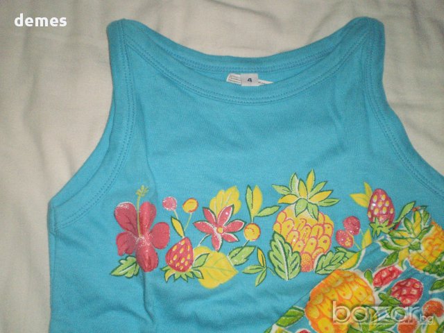 Комплект за 3-4 годишно момиче от потник и шорти с плодчета, снимка 3 - Детски комплекти - 10446637