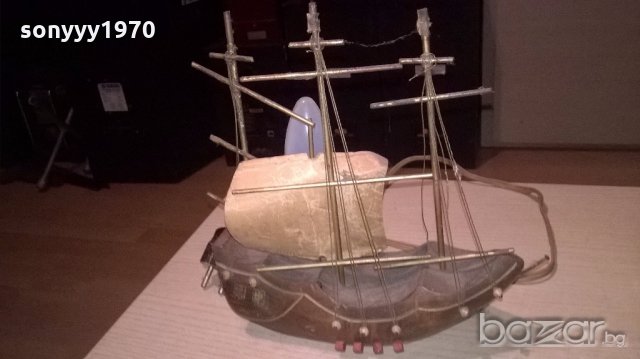 нощна лампа-ретро колекция-мед/месинг/дърво-25х25х9см, снимка 3 - Антикварни и старинни предмети - 19342973